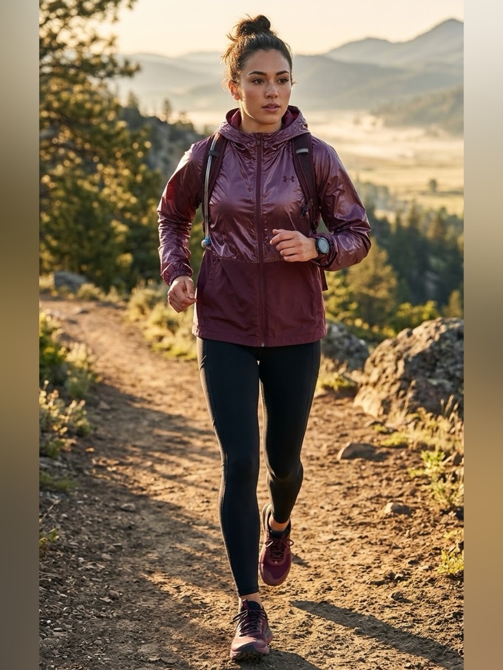 NWT Under Armour UA Women’s Windbreaker Shell Jacket Purple S/M Lightweight